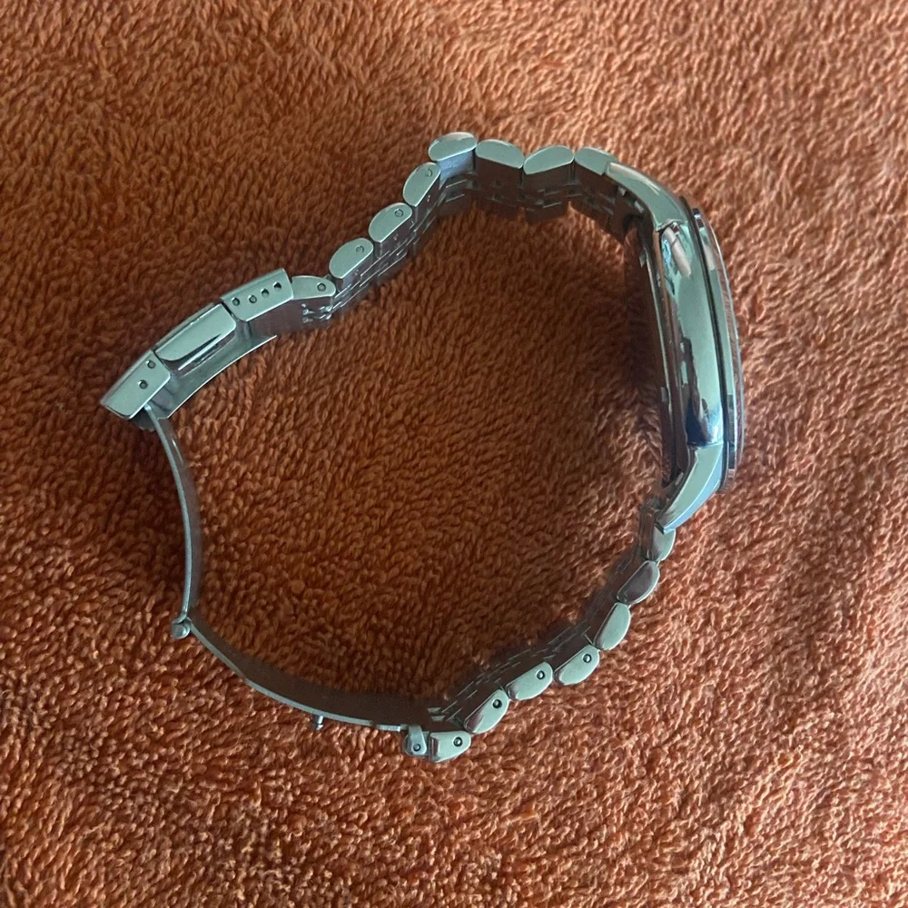 Fossil Black Dial Silver Band Watch - Picture 5 of 6